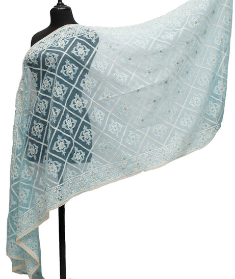 Indian Net Emb Dupatta D#5-B