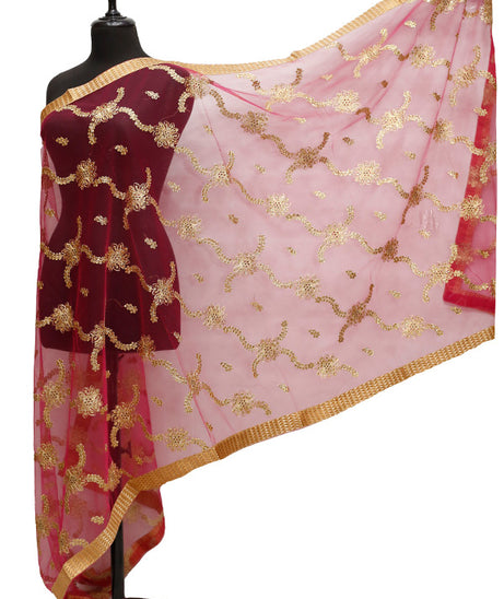 Indian Net Emb Dupatta D#5-F