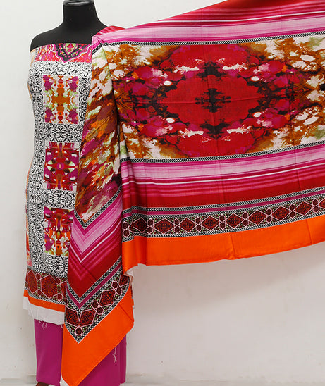 Ittehad German Linen 3Pcs D#2370 Pink