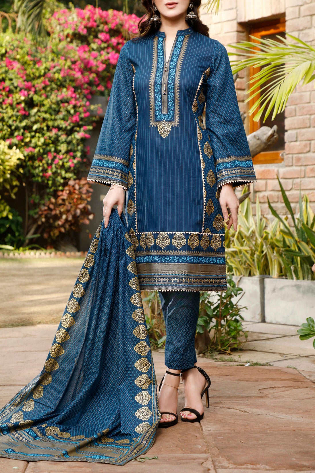 VS Daman Print Lawn`25 D#807 Zink