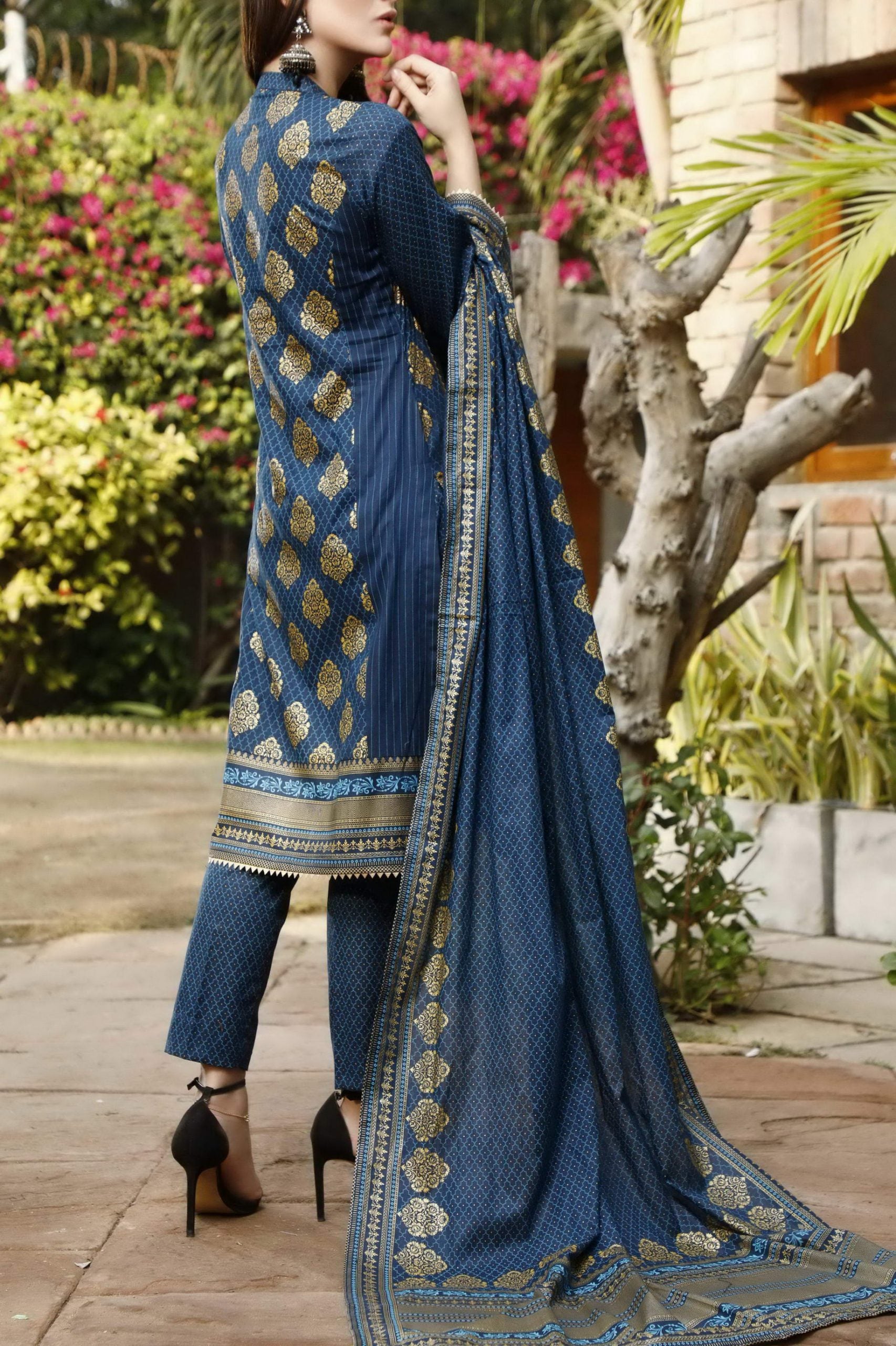 Daman Print Lawn`23 D#803 Blue