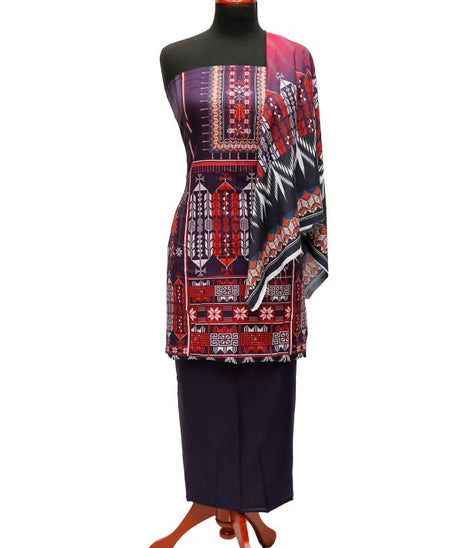 JJ Korean Print Linen`22 D#1089 Purple