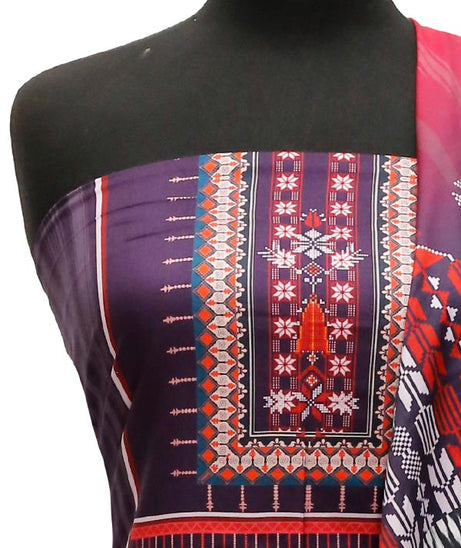 JJ Korean Print Linen`22 D#1089 Purple