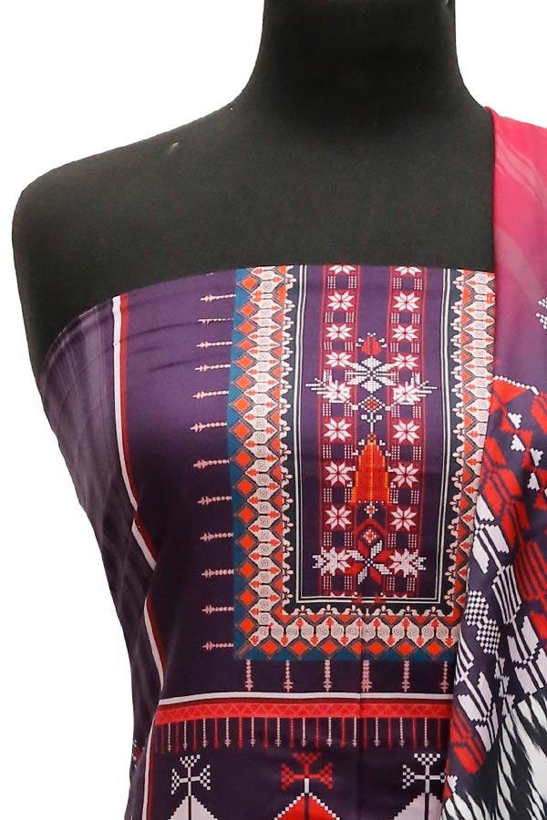 JJ Korean Print Linen`22 D#1089 Purple