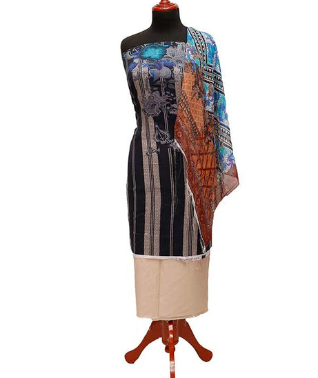 JJ Print Linen C/Dupatta'22 D#5018