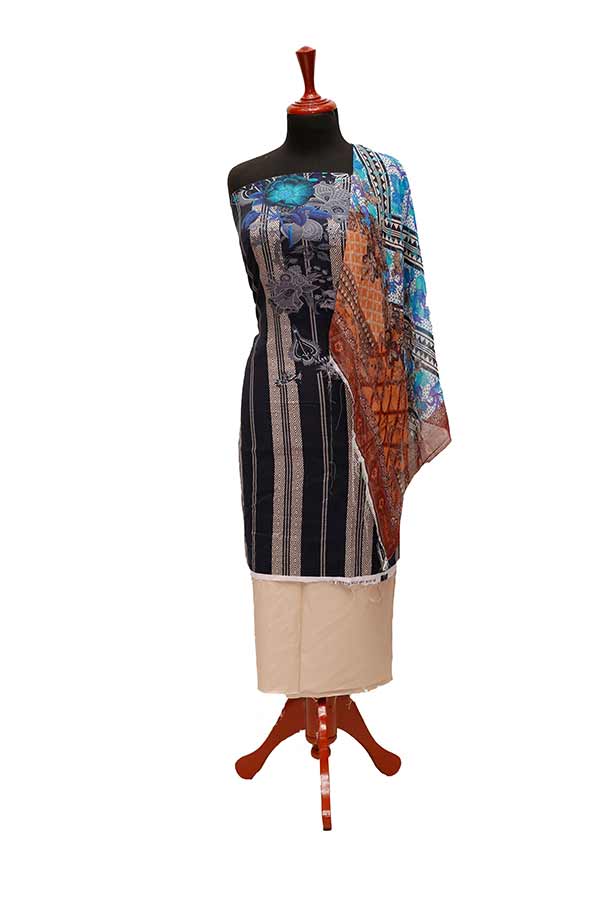 JJ Print Linen C/Dupatta'22 D#5018