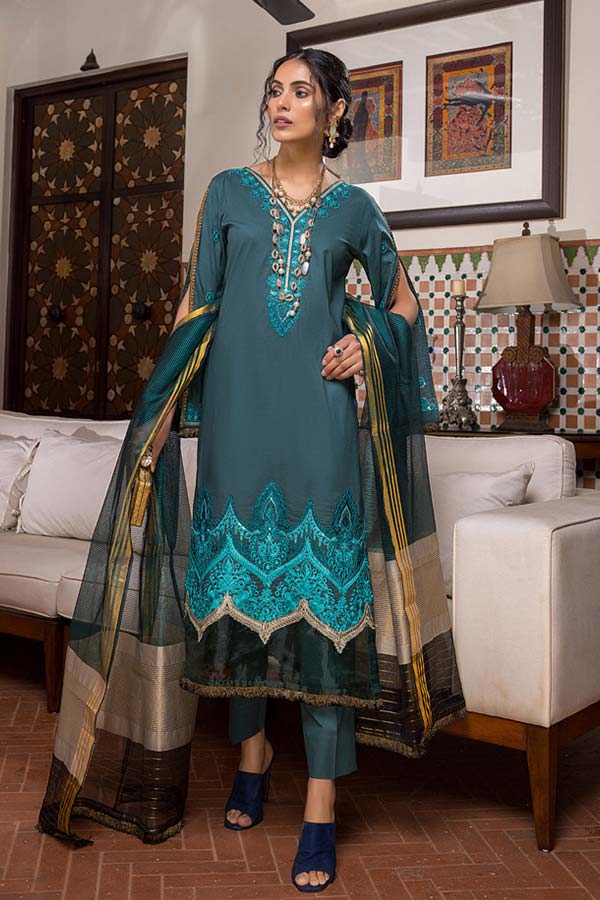 Kalyan Chikankari Collection'22 D Green