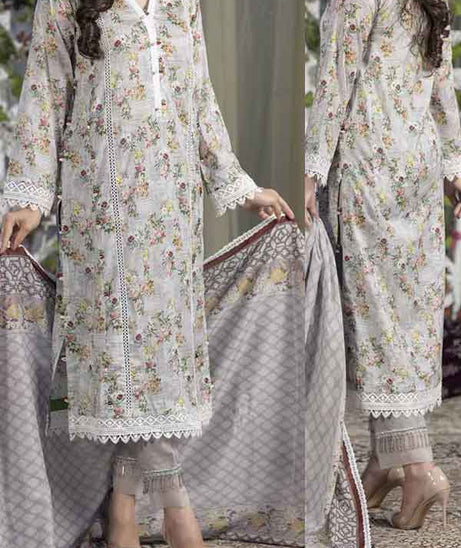 Kanwal Digital Print Lawn`22 D#01 Grey