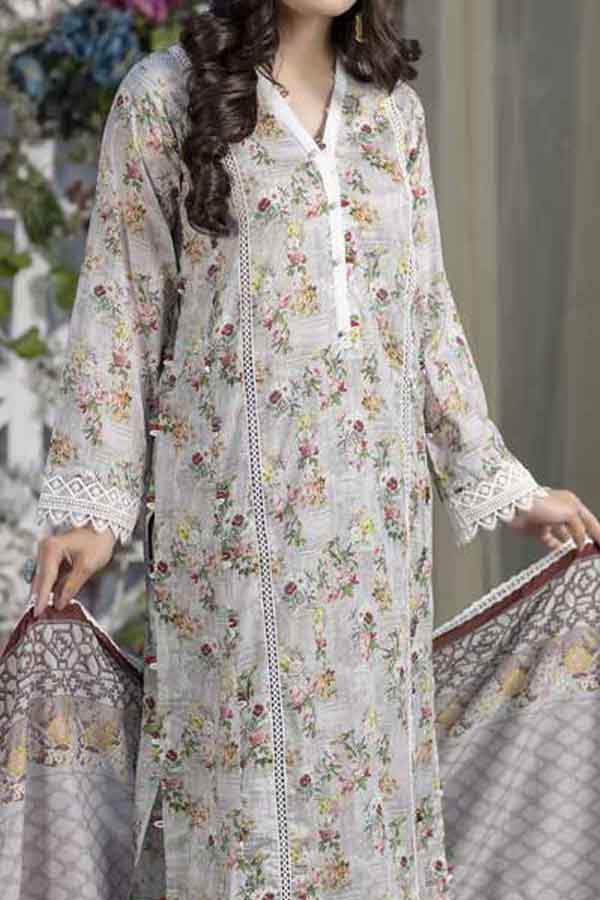Kanwal Digital Print Lawn`22 D#01 Grey