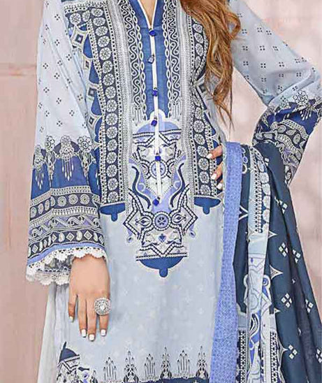 Kanwal Digital Print Lawn`22 D#101 Blue