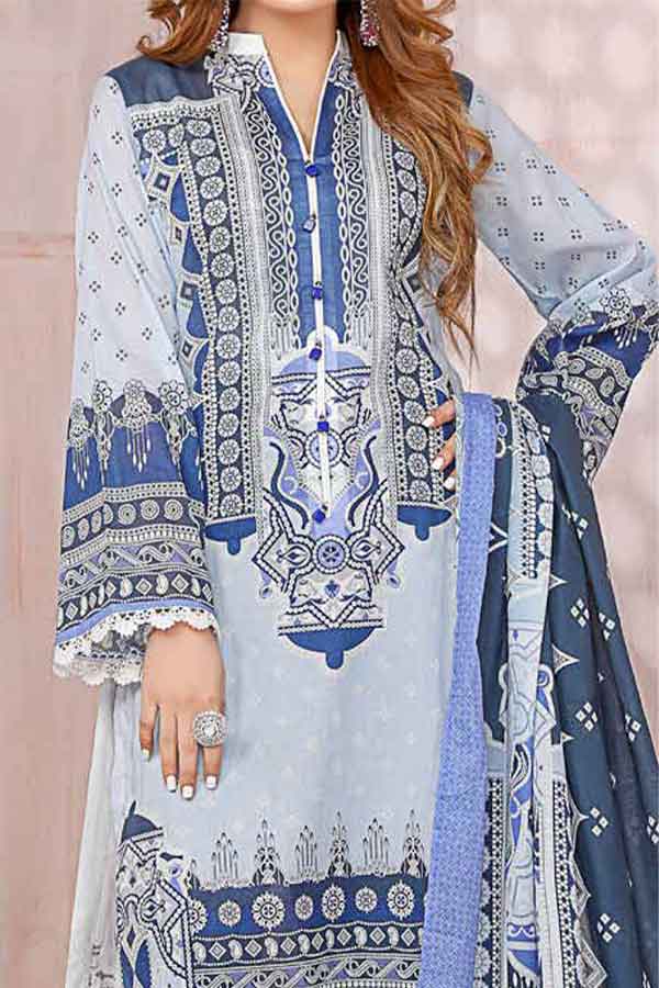 Kanwal Digital Print Lawn`22 D#101 Blue