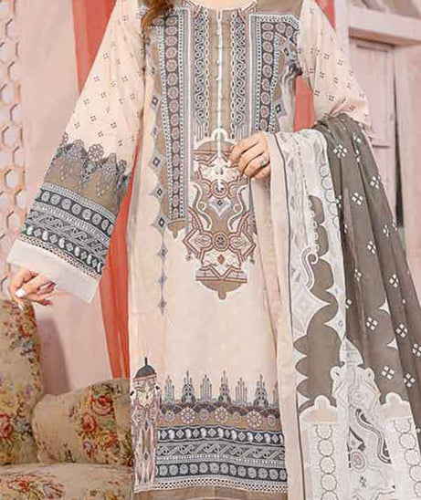 Kanwal Digital Print Lawn`22 D#101 Brown