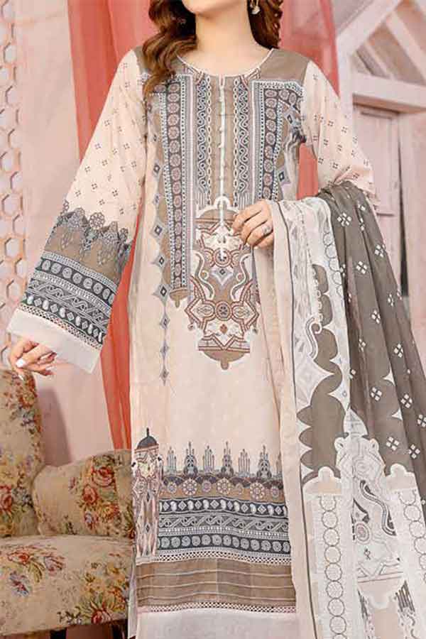 Kanwal Digital Print Lawn`22 D#101 Brown