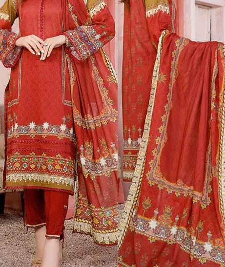 Kanwal Digital Print Lawn`22 D#104 Red