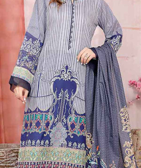 Kanwal Digital Print Lawn`22 D#105 Blue