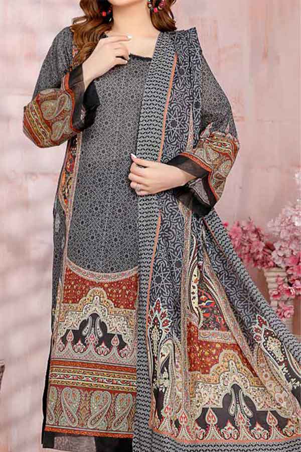 Kanwal Digital Print Lawn`22 D#107 Black