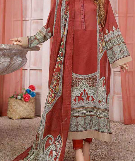 Kanwal Digital Print Lawn`22 D#107 Maroon