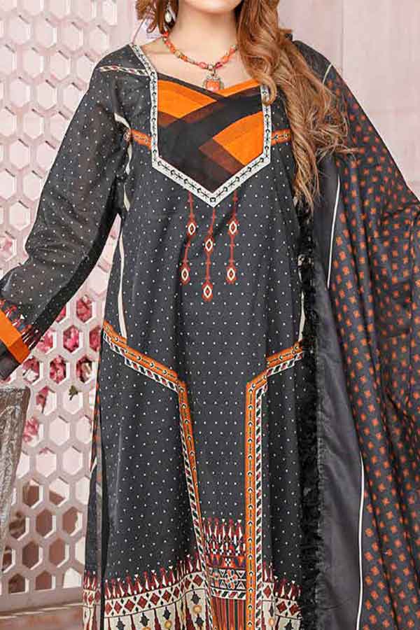 Kanwal Digital Print Lawn`22 D#110 Orange