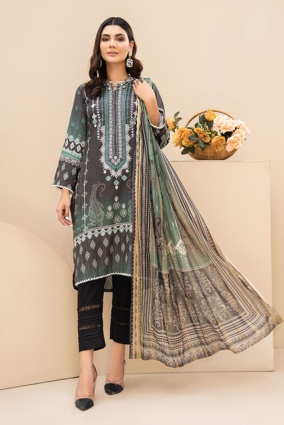 Kastoor Digital Emb Linen'22 D#7001