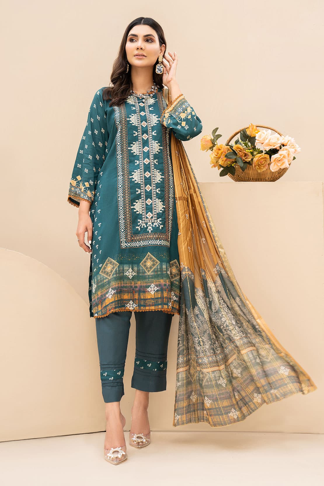 Kastoor Digital Emb Linen'22 D#7007