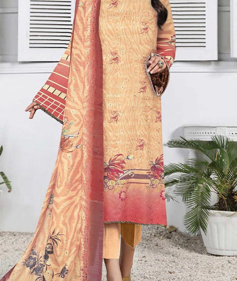 Khadija`s C-Kari Viscose`24 Vol-439 Peach
