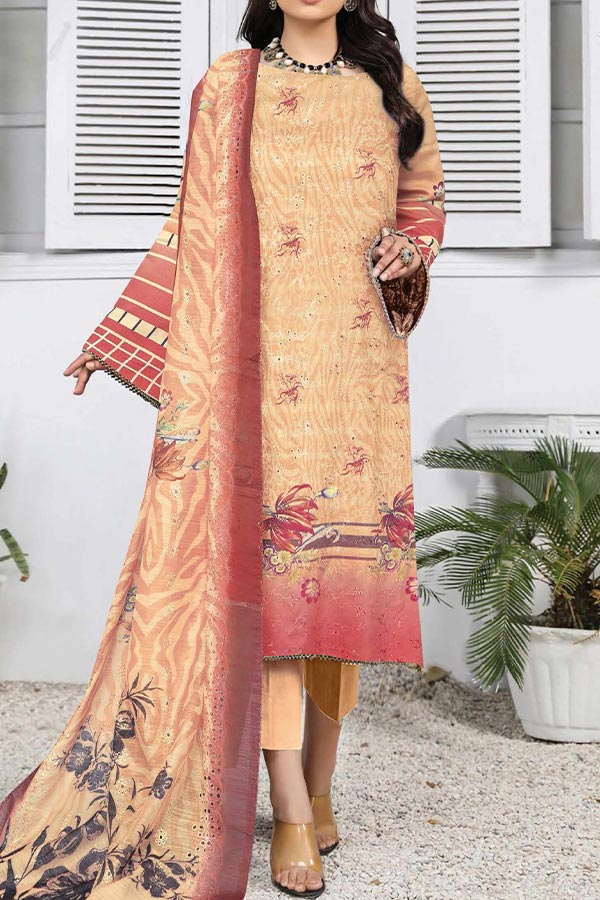 Khadija`s C-Kari Viscose`24 Vol-439 Peach