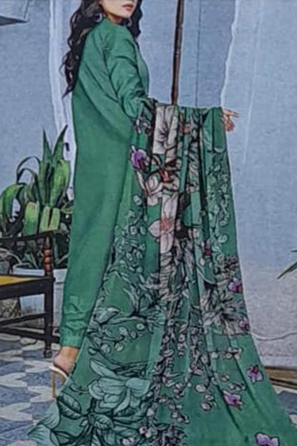 Khadija`s Mahru Emb Viscose`24 Apple Green