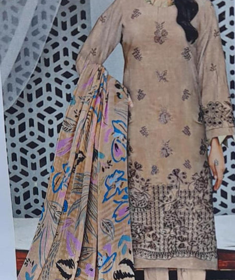 Khadija`s Mahru Emb Viscose`24 Peach