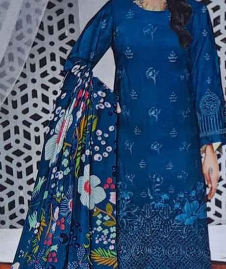 Khadija`s Mahru Emb Viscose`24 Sea Green