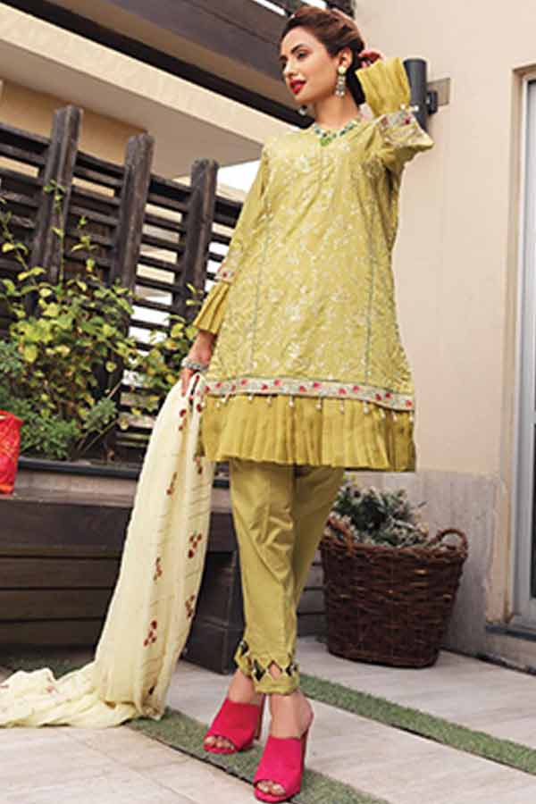 Khaka Emb S/S Lawn`21 V-2 D#02