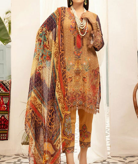 Khaki D/Emb Print Karandi`20 D#9