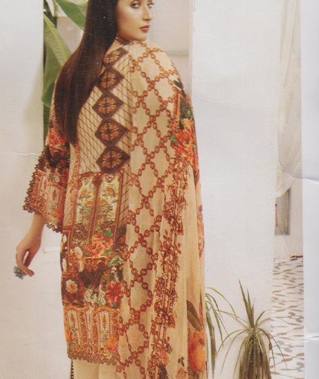 Khaki D/Emb Print Karandi`20 D#7