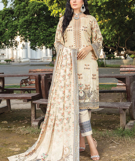 Khanam D/Emb Twin Linen`22 D#08