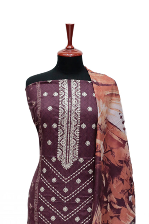 Kiran Emb Lawn`24 D#35 (Maroon)