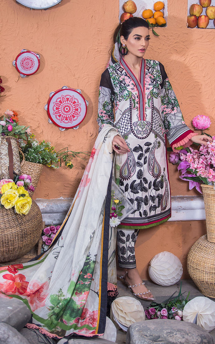 Asifa &amp; Nabeel Luxury Lawn 2 S/S`21 LA#08