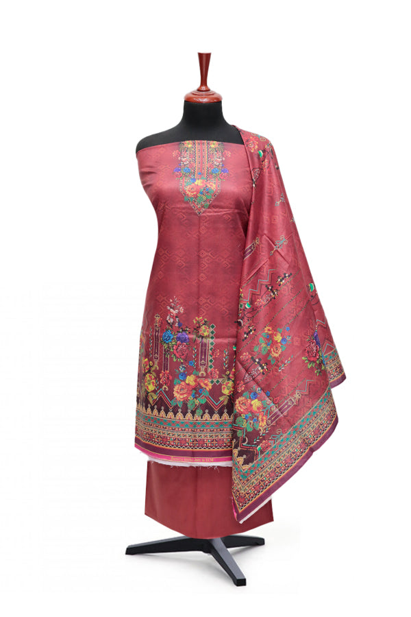 LCM Bareeze Lawn`24 D#1742 (Maroon)