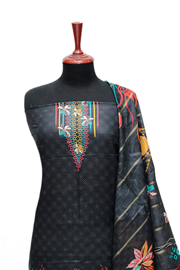 LCM D/Lawn D/Dupatta`24 D#152 (Black)