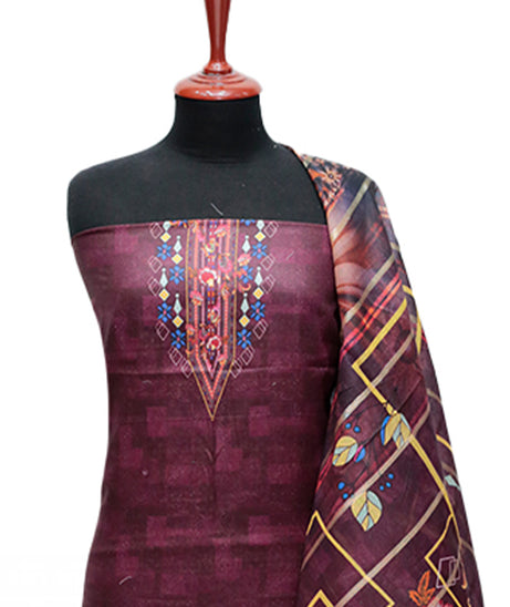 LCM D/Lawn D/Dupatta`24 D#153 (Maroon)