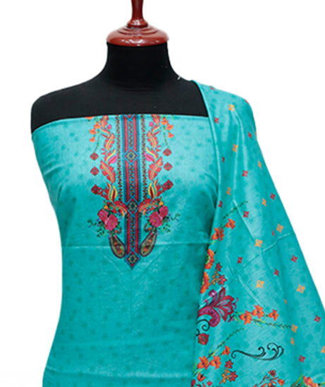 LCM Digital Print Lawn`24 D#142 (Sea Green)