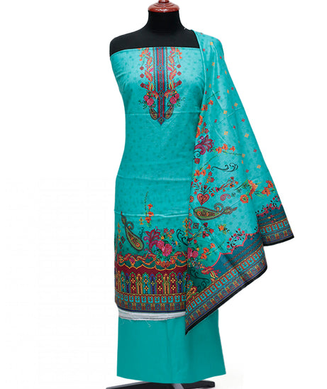 LCM Digital Print Lawn`24 D#142 (Sea Green)