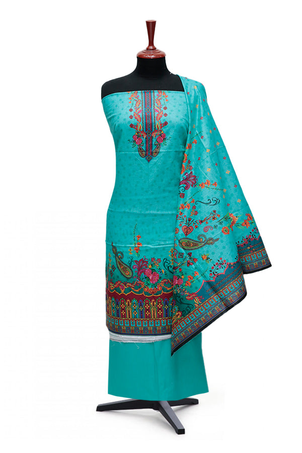 LCM Digital Print Lawn`24 D#142 (Sea Green)