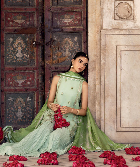 M.Basics Unstitched Winter Festive`25 D#1 (Sea Green)