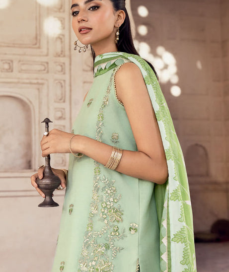 M.Basics Unstitched Winter Festive`25 D#1 (Sea Green)