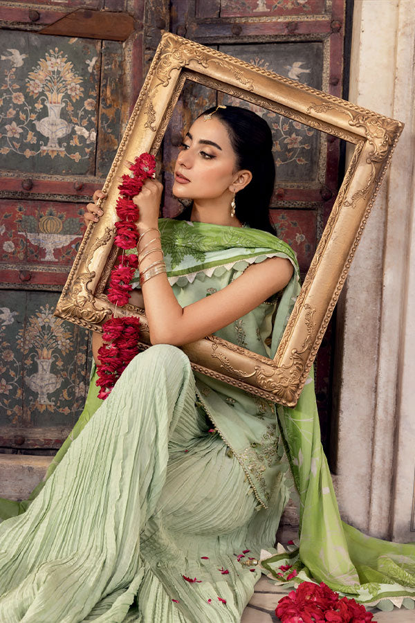 M.Basics Unstitched Winter Festive`25 D#1 (Sea Green)