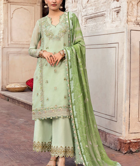 M.Basics Unstitched Winter Festive`25 D#1 (Sea Green)