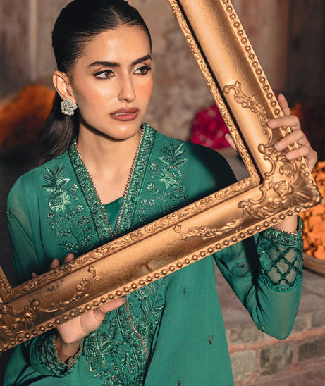 M.Basics Unstitched Winter Festive`25 D#3 (Teal Green)