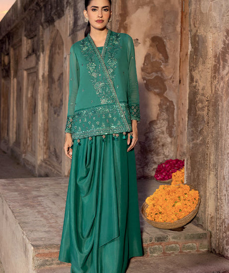 M.Basics Unstitched Winter Festive`25 D#3 (Teal Green)