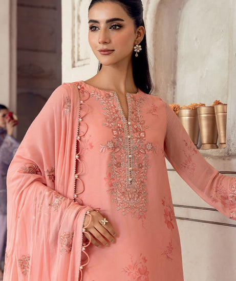 M.Basics Unstitched Winter Festive`25 D#7 (Coral)