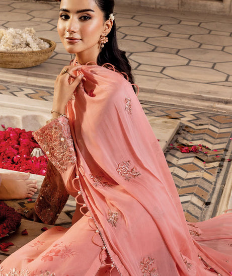 M.Basics Unstitched Winter Festive`25 D#7 (Coral)