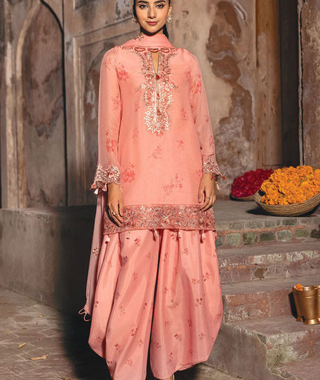 M.Basics Unstitched Winter Festive`25 D#7 (Coral)